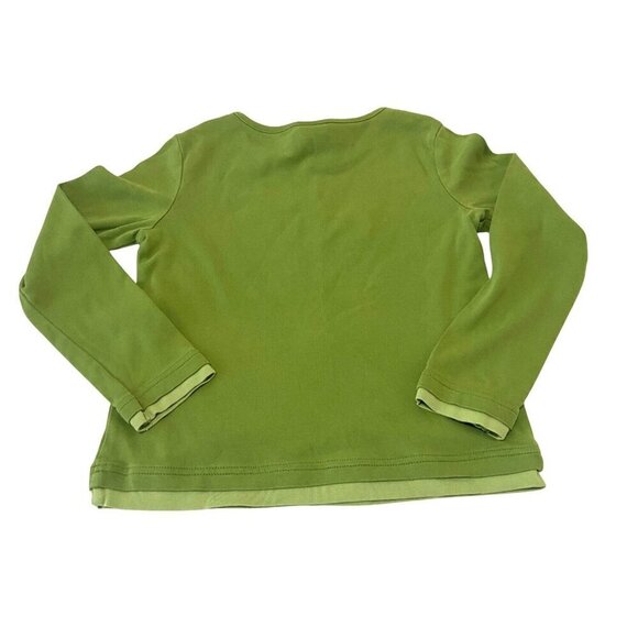 Gymboree Girls Size 6 Long Sleeve "Too Cute" Green Shirt - Picture 4 of 4